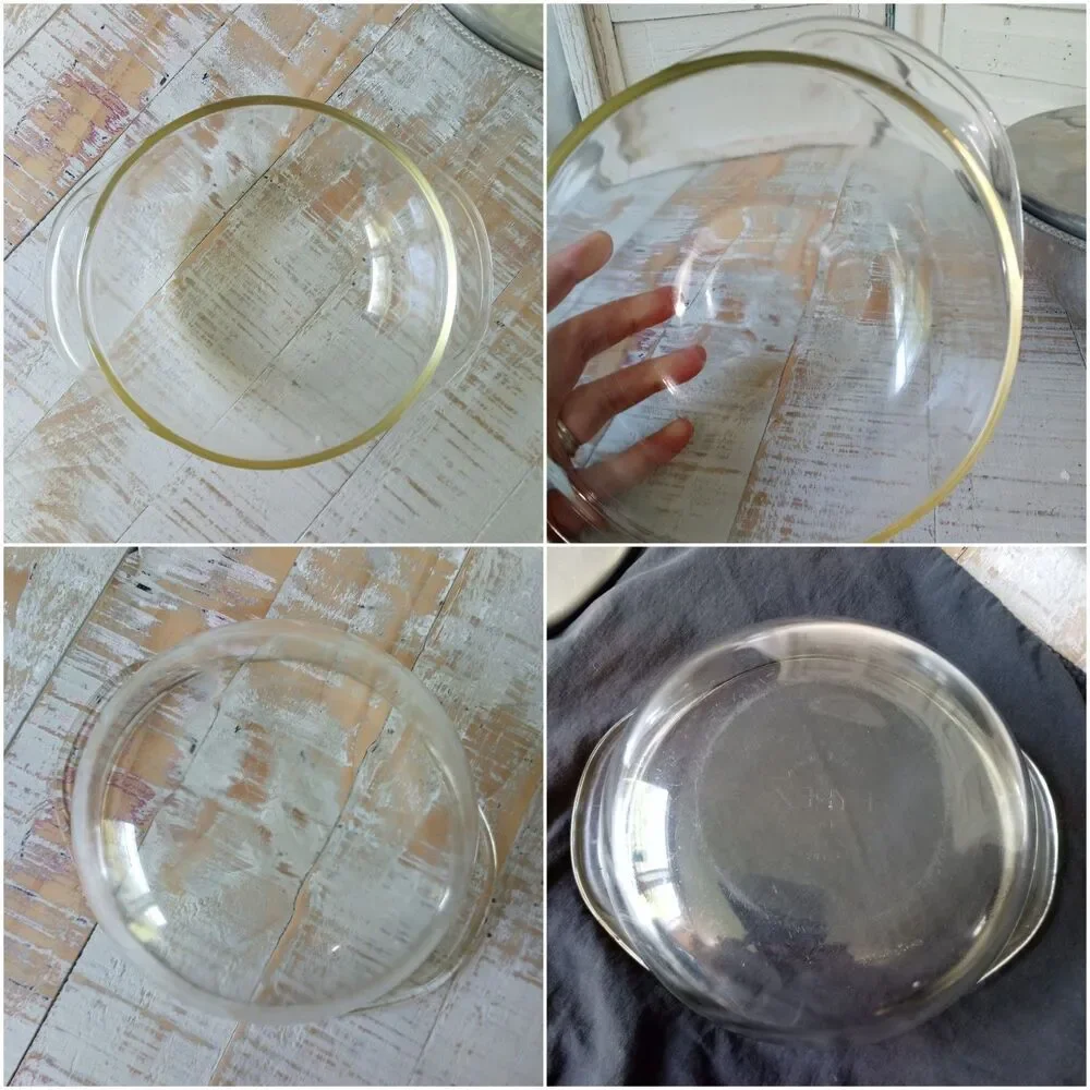 Vintage BW Buenilum Hammered Aluminum Casserole Serving Dish Pyrex Glass Insert